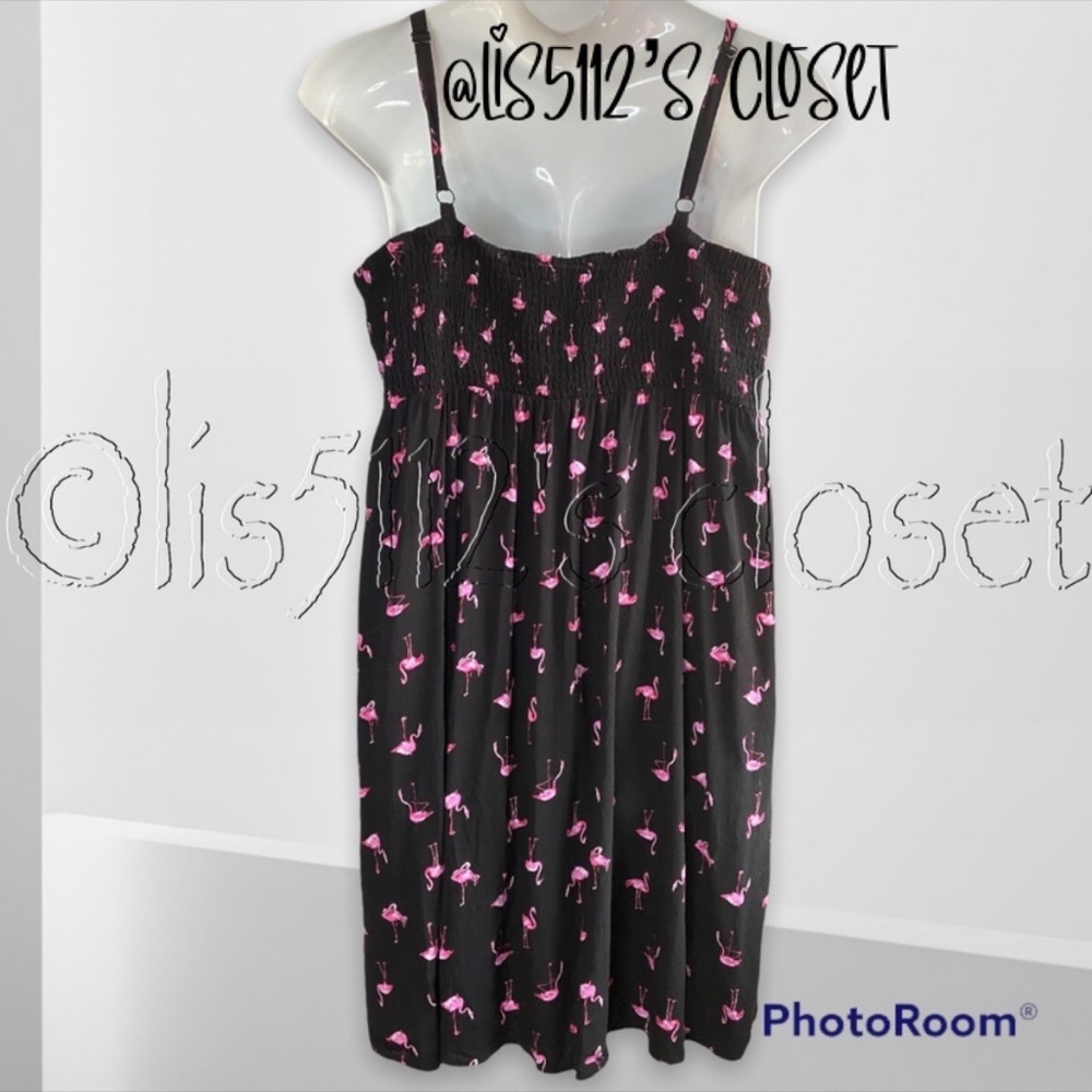 Torrid Black & Pink Flamingo Print Challis Sundress Dress 3X - Picture 8 of 16